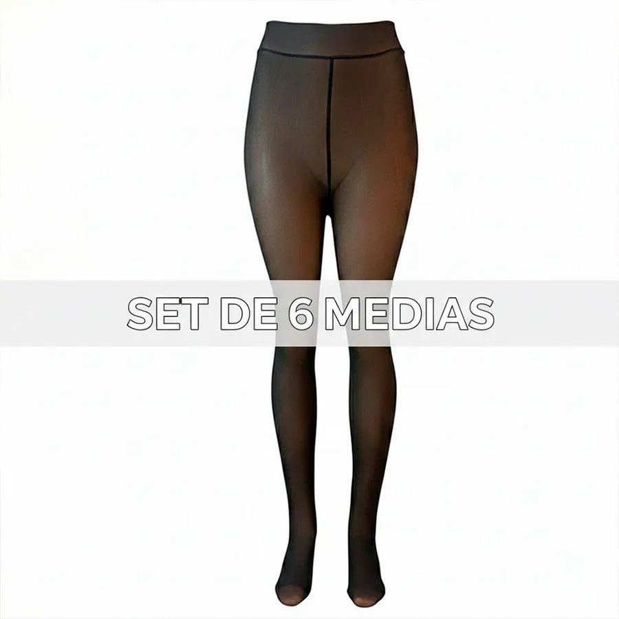 3307-UNI-NEGRO SET DE 6 MEDIAS 6218